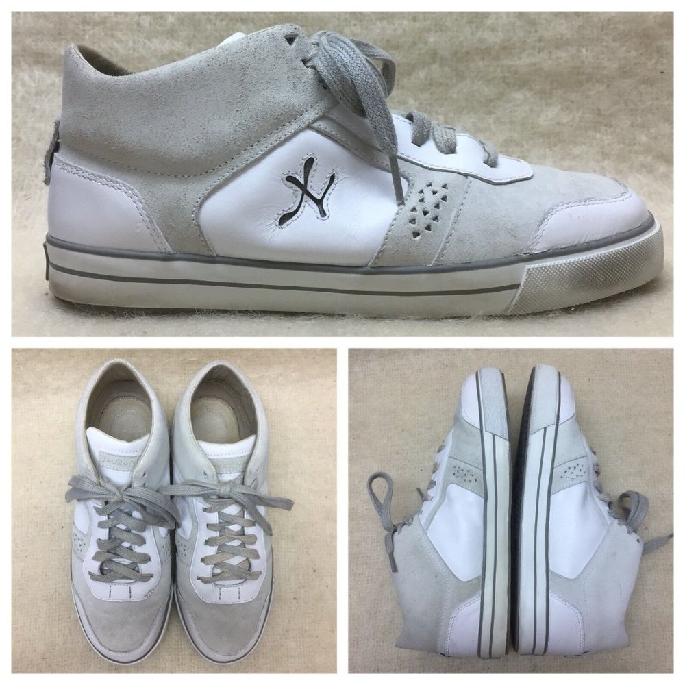 Jhung Yuro Old School sneakers mens US Size 9.5 platinum/white Leather Shoes